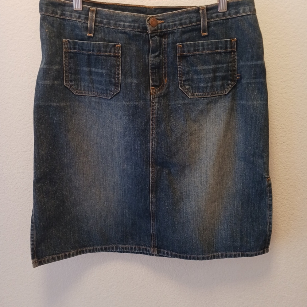 Abercrombie & Fitch Womens Jean Skirt Sz 12 Made In USA